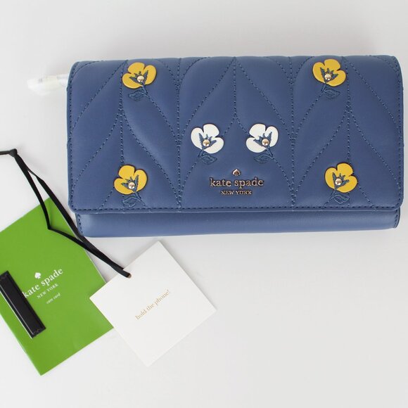 NWT Kate Spade Floral Leather Wallet Bag - Picture 3 of 13